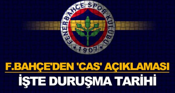 Fenerbahçe'den CAS açıklaması Fenerbahçe'den CAS açıklaması